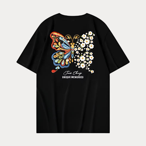 Butterfly Embroidered Oversized Tee